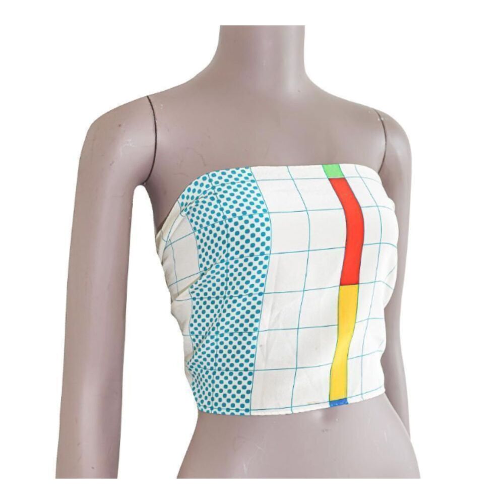 Saks Fifth Avenue Silk Scarf Colorblock Abstract Print Wrap Shawl‎ Luxury